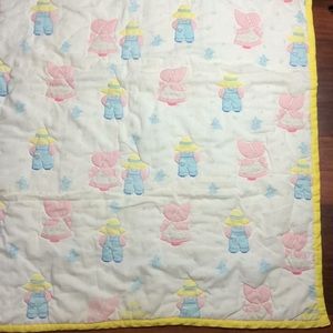 Handmade Vintage Sunbonnet Sue & Farmer Sam Quilt Measures 57”X42”